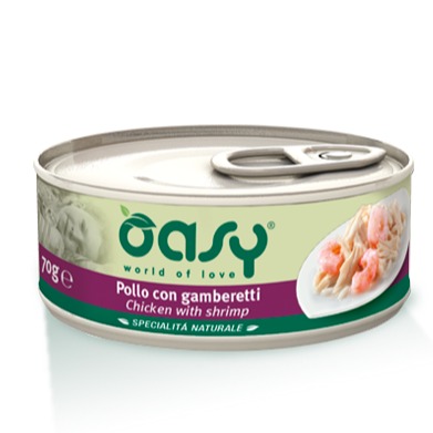 OASY WET CAT NATURALI POLLO CON GAMBERETTI 150 GR