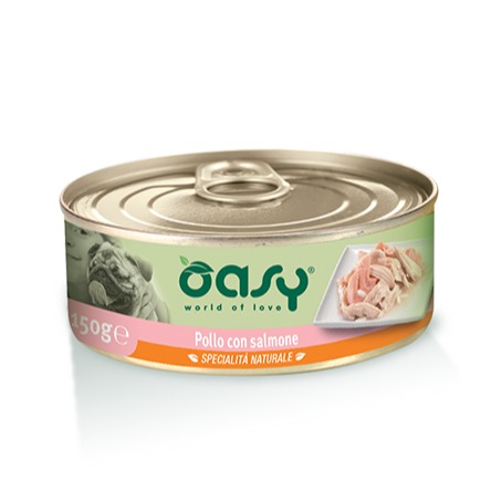 Oasy Wet Dog   POLLO CON SALMONE Lattina 150 gr