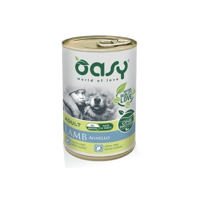 Oasy Wet Dog ONE   AGNELLO Lattina 400 gr