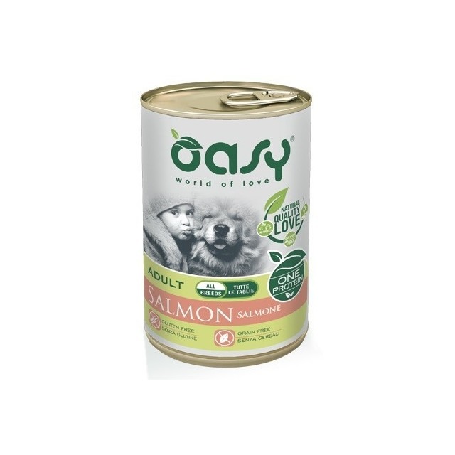 Oasy Wet Dog ONE   SALMONE Lattina 400 gr