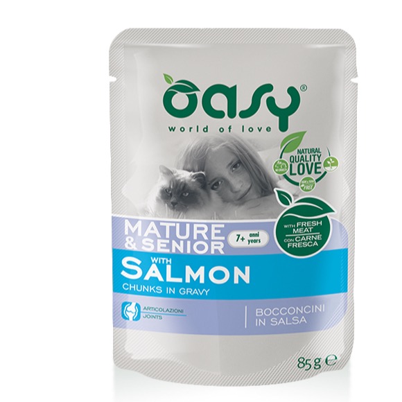 OASY WET BOC MATURE & SENIOR SALMON 85GR