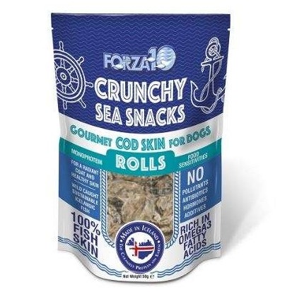 CANE SNACK PELLE MERLUZZO COD SKIN ROLLS 50G