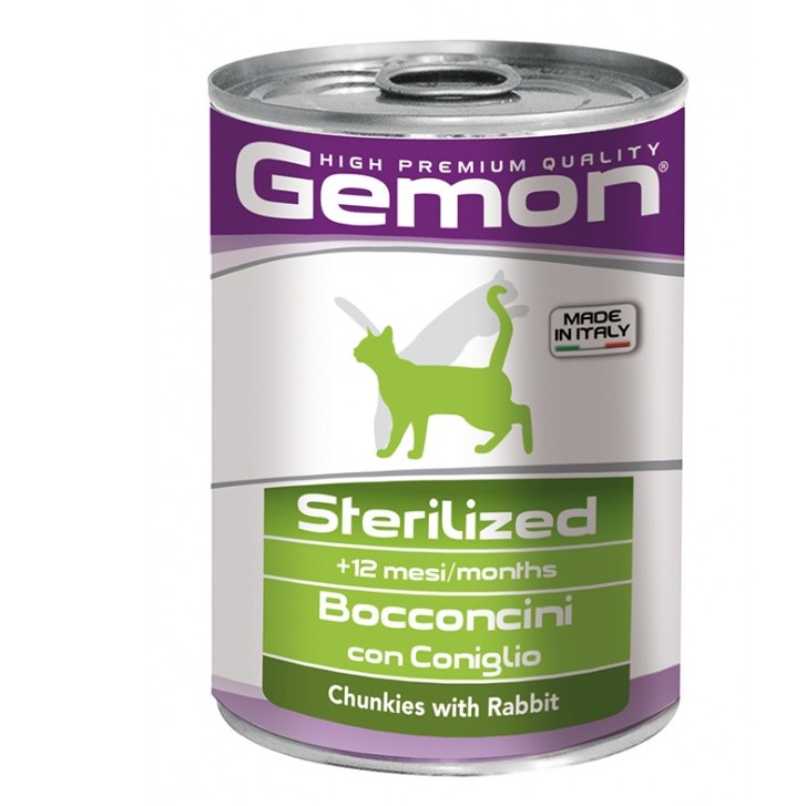 GEMON GATTO STERILIZZATO CONIGLIO 400GR