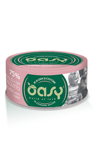 OASY MORE LOVE  POLLO CON PROSCIUTTO 70 GR