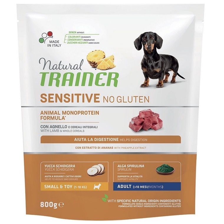 TRAINER SENSITIVE NO GLUTEN ADULT MINI AGNELLO E CEREALI 800 G