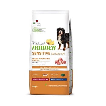 TRAINER SENSITIVE NO GLUTEN AD. M/M PORK 12 KG