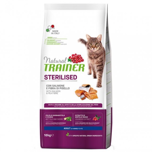 TRAINER GATTO STERILIZZATO ADULT SALMONE E FIBRADI PISELLI