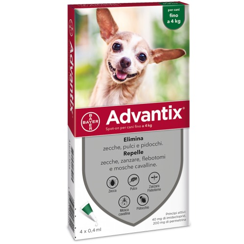 BAYER ADVANTIX SPOT ON CANI < 4 KG   SCATOLA 4 PIP.