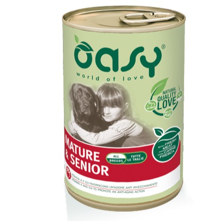 OASY WET DOG LIFESTAGE-MATURE & SENIOR LATTINA 400 GR