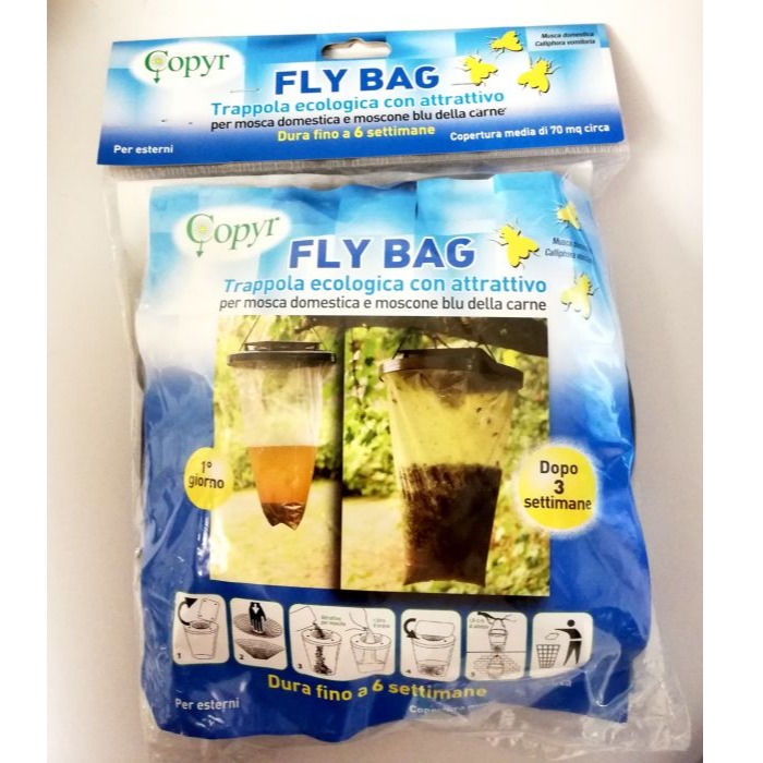 FLY BAG TRAPPOLA ECOLOGICA CON ATTRATTIVO PER MOSCHE