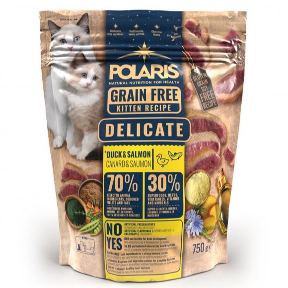 POLARIS Kitten dry Cat - Delicate Grain Free Duck & Salmon 750