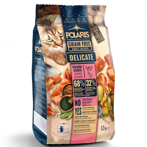 POLARIS Adult dry Cat - Delicate Grain Free Salmon & Duck 1,2k