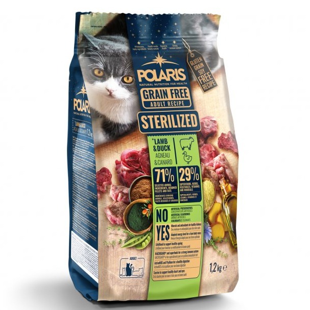 POLARIS Adult dry Cat - Sterilized Grain Free Lamb & Duck 1,2