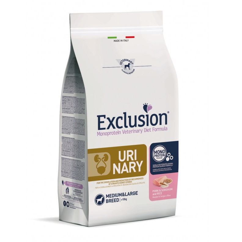 EXCLUSION URINARY MEDIUM/LARGE ADULT PORK&SORGHUM AND RICE 12 KG