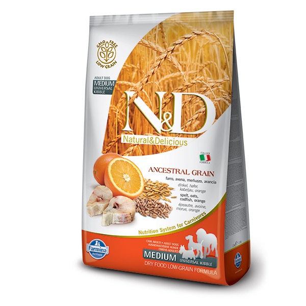 FARMINA ANCESTRAL GRAIN MERLUZZO FARRO AVENA E ARANCIA MEDIUM 2.5KG