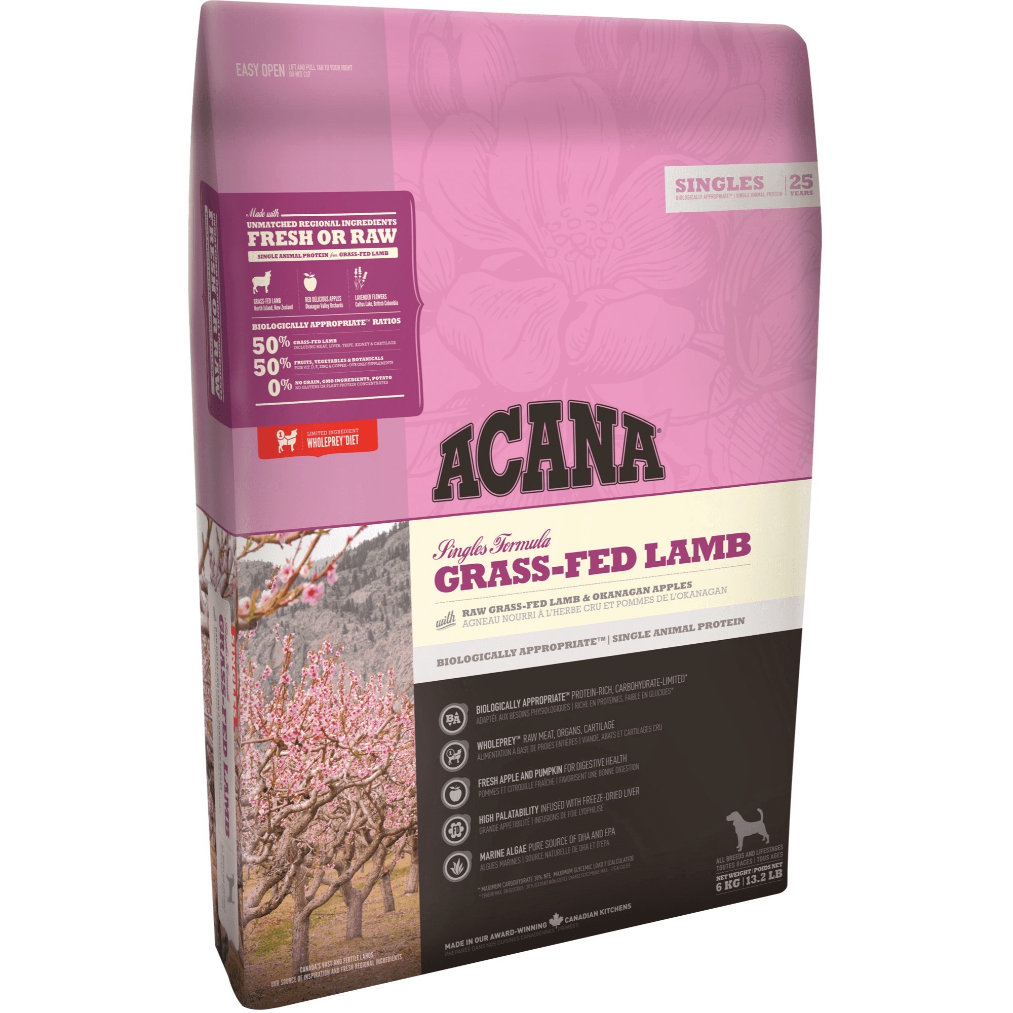 ACANA DOG SINGLES GRASS FED LAMB 2KG