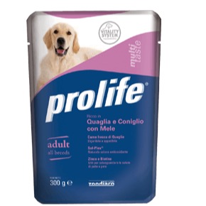 PROLIFE ADULT QUAGLIA E CONIGLIO CON MELE MELA 300GR