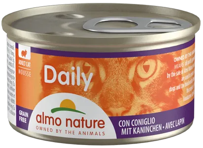 ALMO NATURE DAILY MENU CATS 85 G MOUSSE CON CONIGLIO